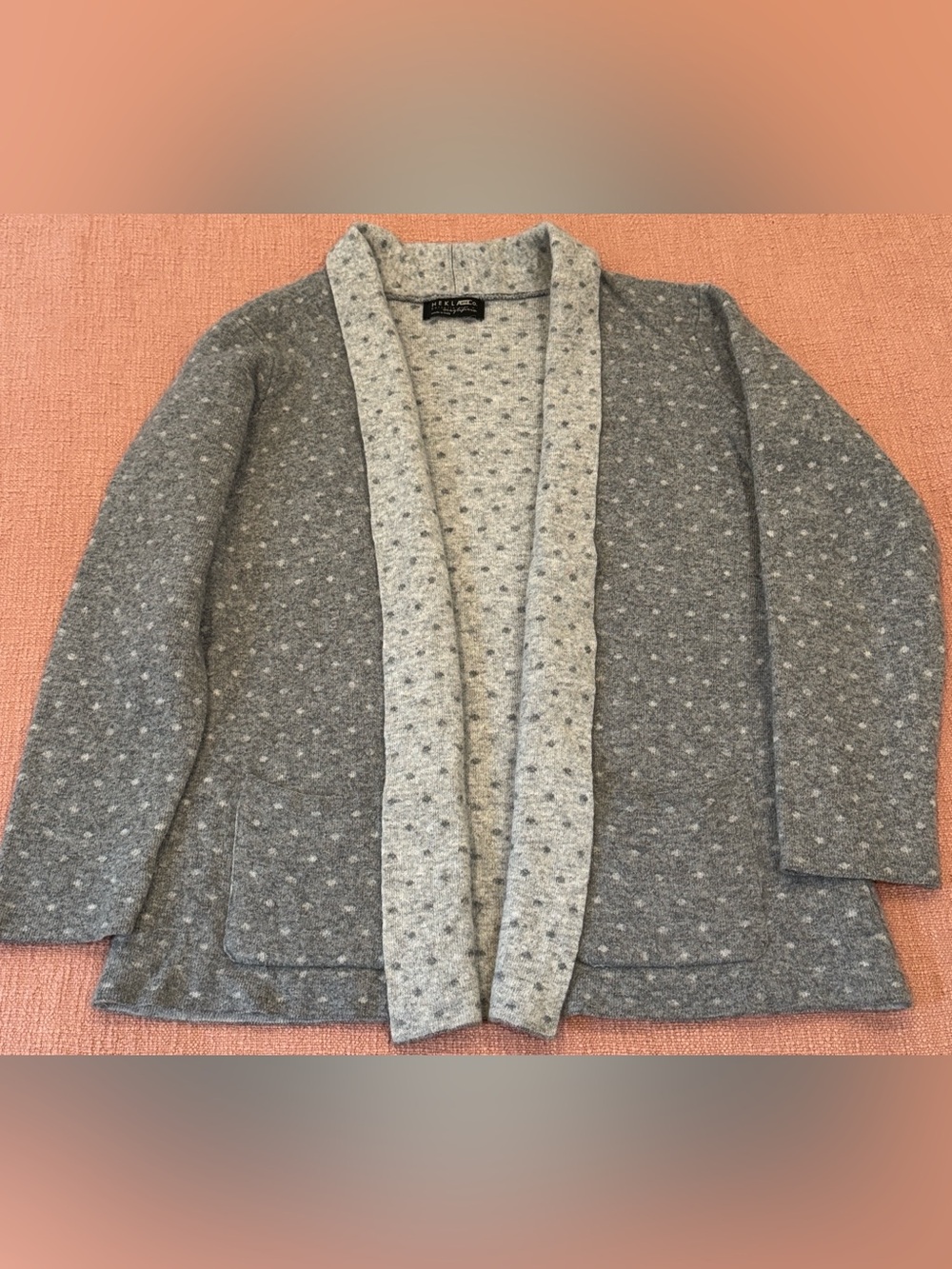 HEKLA & CO. Gray Polka Dot Cardigan